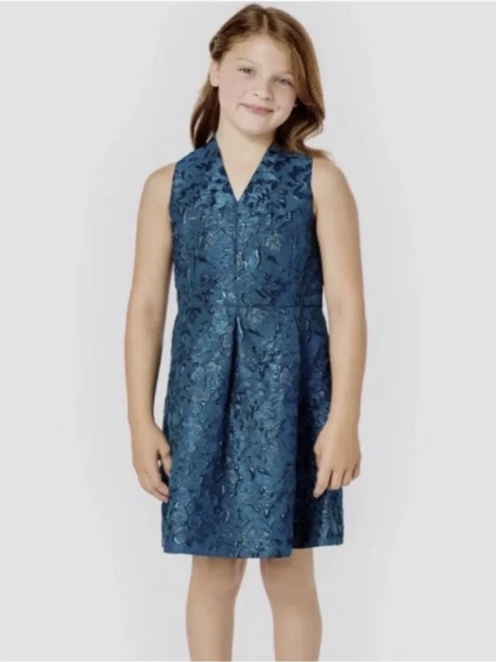 Lilly Pulitzer girls mini tanlee dress in teal bay blooming brocade size 12 NWT